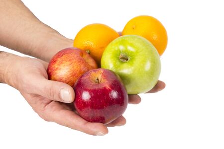hands with fruitの写真素材