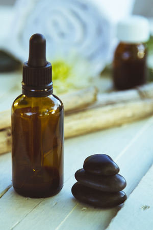 natural cosmetics and massage oilの写真素材