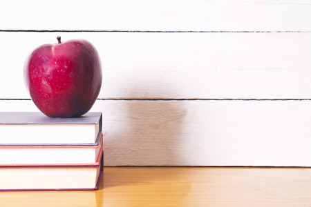 concept back to school on white woodの写真素材