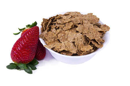 cereal bowl  and strawberry
