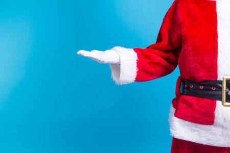 Santa Claus doing hand demonstrationの写真素材