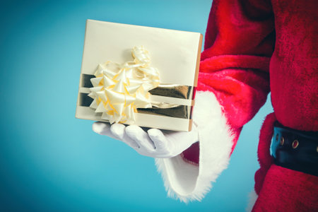 Santa Claus giving a presentの写真素材
