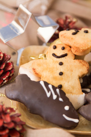 christmas cookies with christmas decorationsの写真素材