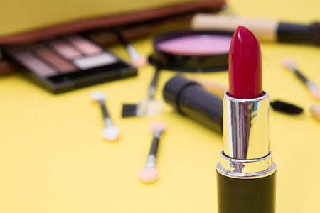 set of makeup cosmetics and toiletriesの写真素材