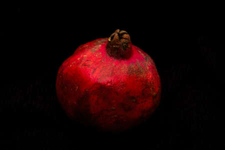 fruit, red pomegranate isolated on blackの写真素材