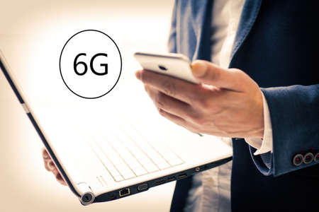6G New generation telecommunication fast internet and technology conceptの写真素材