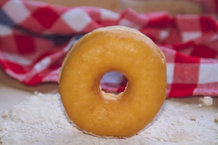 donuts or donuts made with flour and kneaded rolling pinの写真素材