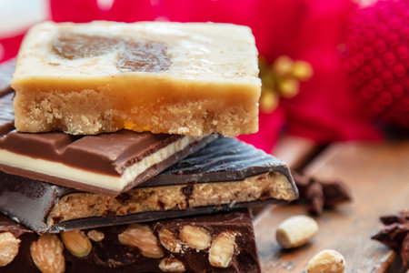 variety of nougats. christmas dessert