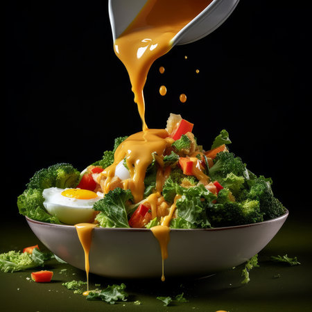 vegetable salad with sauce, generative aiの素材