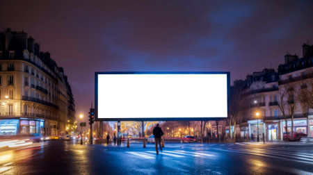 blank billboard on the city street, generative aiの素材