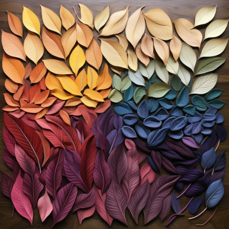 A lot of colorful leaves in the style of naturalistic tonesの素材
