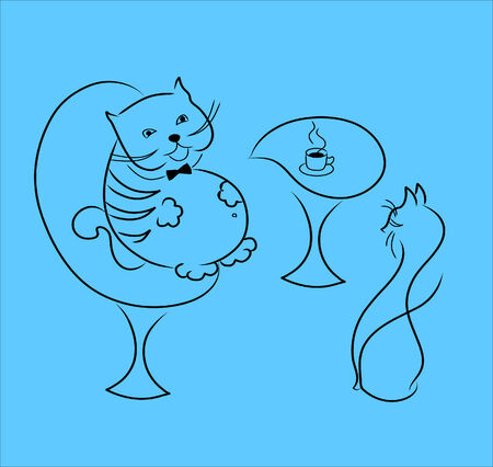 Amusing  cute  cats. Vector  illustration のイラスト素材