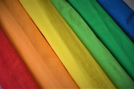 Rainbow Colors Crepe Paperの写真素材