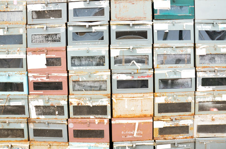 old letter boxesのeditorial素材