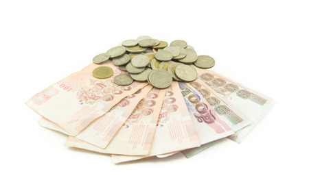 money Coin thai bath on white backgroundの写真素材