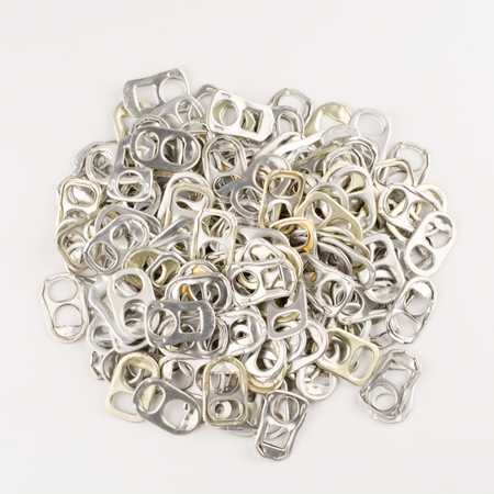 metal rings pulls on white background