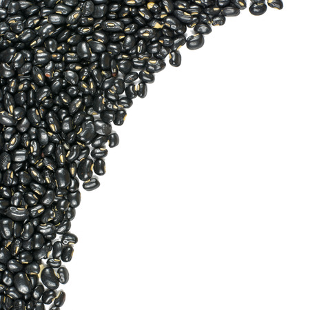 black beans  isolated on white backgroundの写真素材