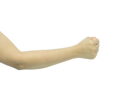 women fist isolated on white backgroundの写真素材