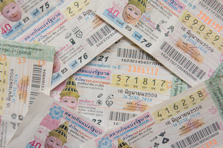 Thai lottery ticketsの写真素材