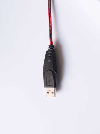 USB cable on white backgroundの写真素材