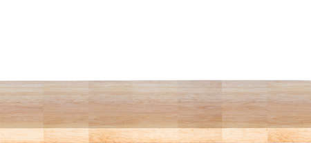 Wood table isolated on white background