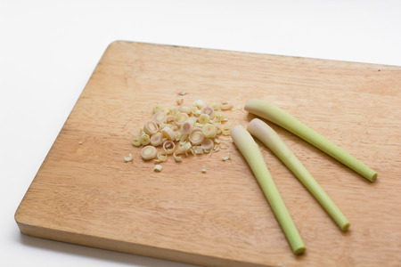 lemon grass on woodenの写真素材