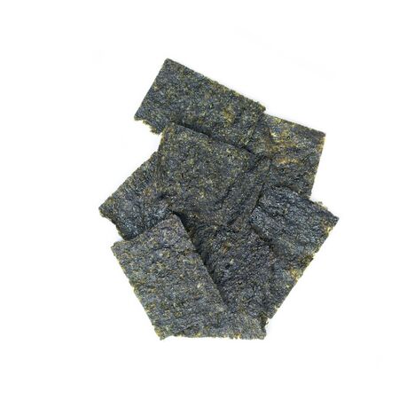fried seaweed isolated on white background.の写真素材