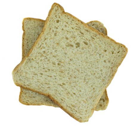 whole wheat bread, isolated on white backgroundの写真素材