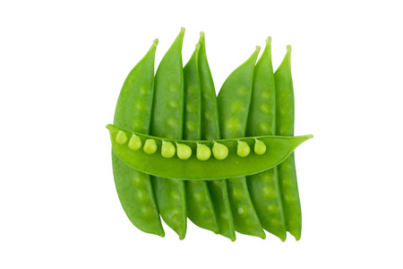 Snow peas isolated on white background