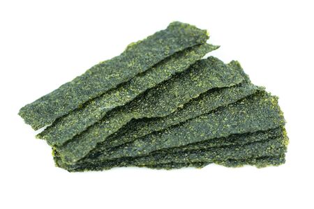 fried seaweed isolated on white background