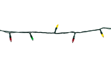 Christmas lights isolated on whiteの写真素材