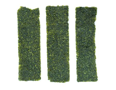 fried seaweed isolated on white background