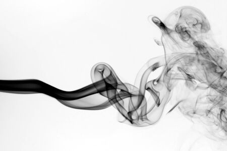 Toxic fumes movement on a white background.の写真素材