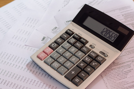 US tax form with pen taxation concept