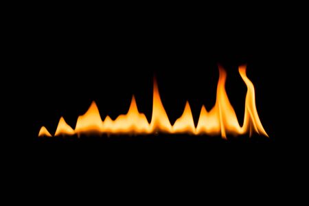 Fire flames. Black background.の写真素材