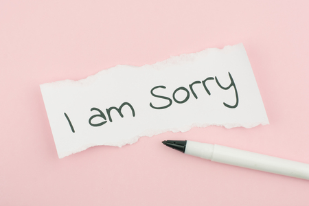 I'm sorry text concept write on paperの写真素材
