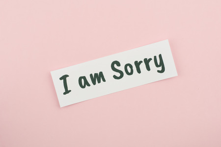I'm sorry text concept write on paperの写真素材