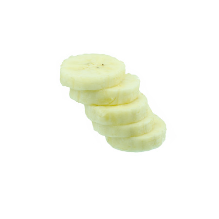 Banana slices isolated on a whiteの写真素材