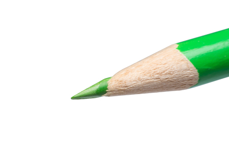 close up green pencils isolated on white backgroundの写真素材