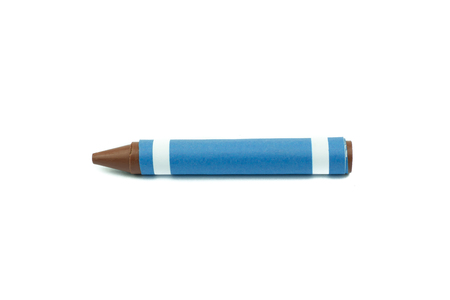 Brown Crayon Wax Pencil Isolated on White Backgroundの写真素材
