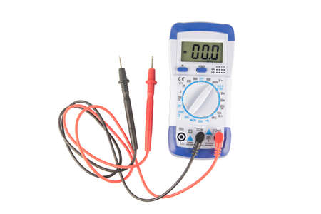 Digital multimeter isolated on white backgroundの写真素材