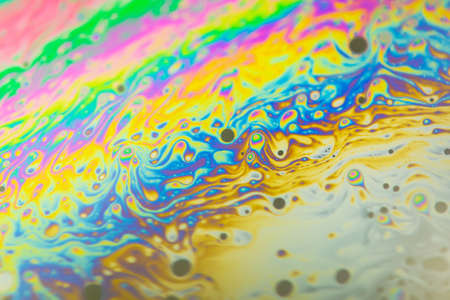 Close up soap bubble background. Psychedelic abstract backgroundの写真素材