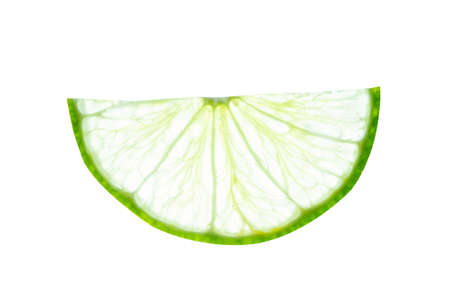 Lime slice top view. Fruit isolated on white background.