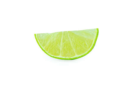Lime with slices half isolated on white background. Green citrus fruit.の写真素材