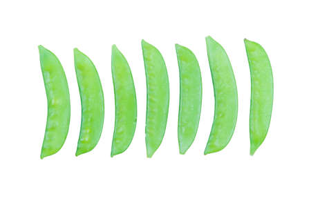 Sugar Pea, Snow peas isolated on white background with clipping path
