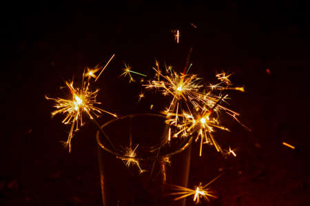 Sparkler background. Christmas and new year sparkler holiday background.の写真素材