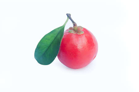 Garcinia cowa Roxb Fruit, Madan red isolated on white background with clipping path