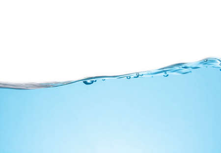 Clean light blue water wave isolated on white background