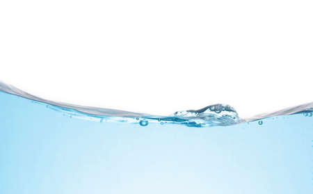 Clean light blue water wave isolated on white background