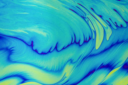 Psychedelic multicolored patterns background. Photo macro shot of soap bubblesの写真素材